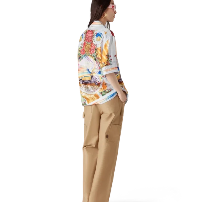 Cămașă din mătase cu mâneci scurte La Tornade De Rose Cămașă din mătase cu mâneci scurte La Tornade De Rose