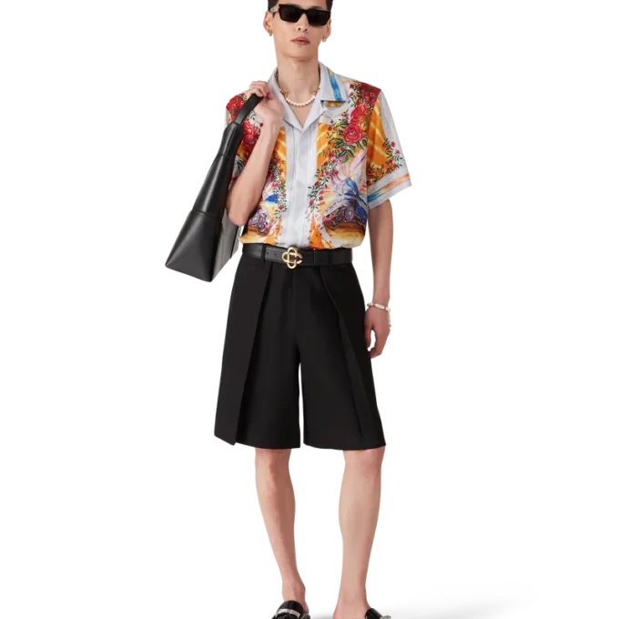 Cămașă din mătase cu mâneci scurte La Tornade De Rose Cămașă din mătase cu mâneci scurte La Tornade De Rose