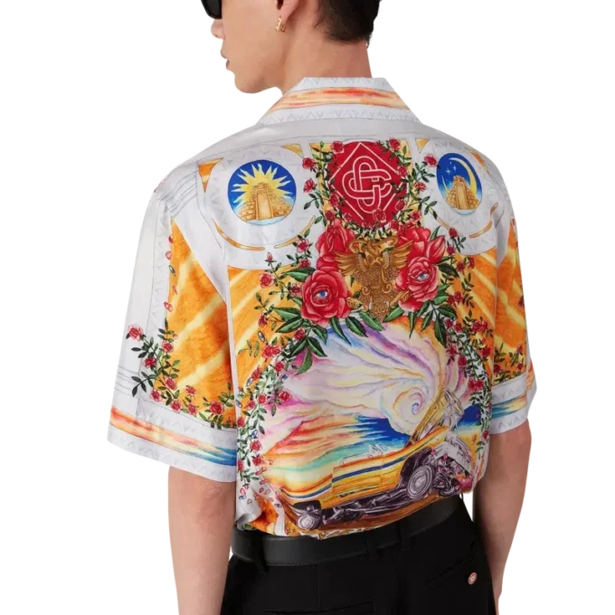 Cămașă din mătase cu mâneci scurte La Tornade De Rose Cămașă din mătase cu mâneci scurte La Tornade De Rose