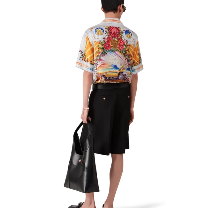 Cămașă din mătase cu mâneci scurte La Tornade De Rose Cămașă din mătase cu mâneci scurte La Tornade De Rose