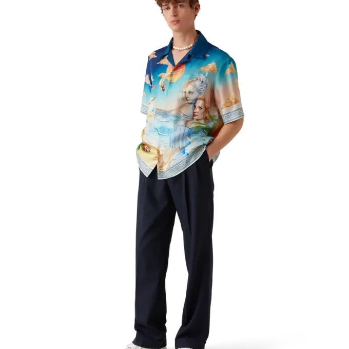 Cămașă din mătase cu mâneci scurte Le Plongeon