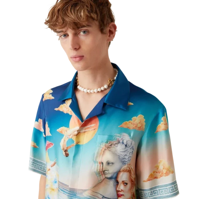 Cămașă din mătase cu mâneci scurte Le Plongeon