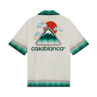 Cămășă din mătase cu mâneci scurte Montagne Ondulée