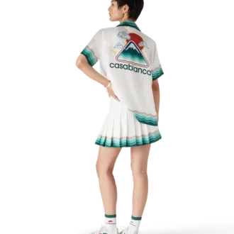 Cămașă din mătase cu mâneci scurte Montagne Ondulee, pantaloni scurți