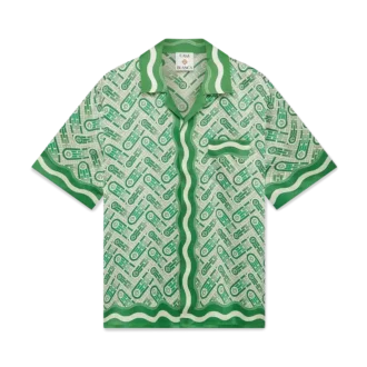 Cămașă din mătase cu mâneci scurte Ping Pong