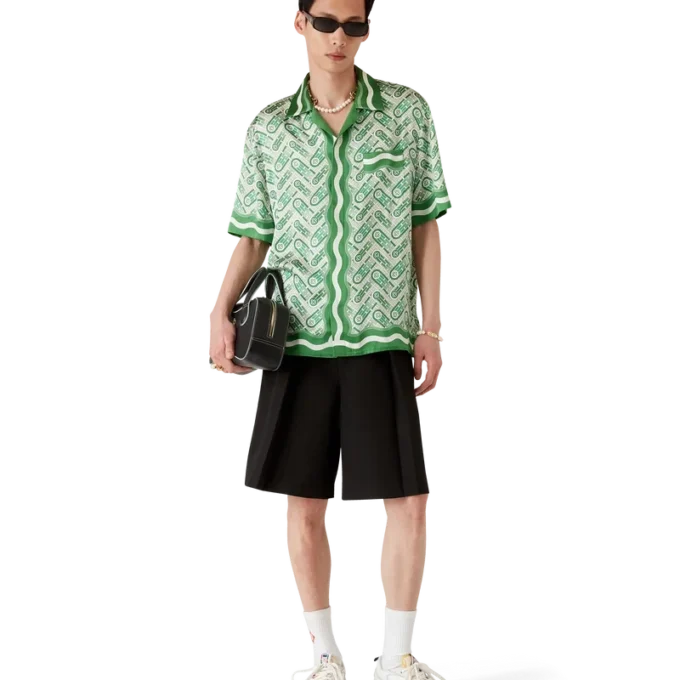 Cămașă din mătase cu mâneci scurte Ping Pong Cămașă din mătase cu mâneci scurte Ping Pong