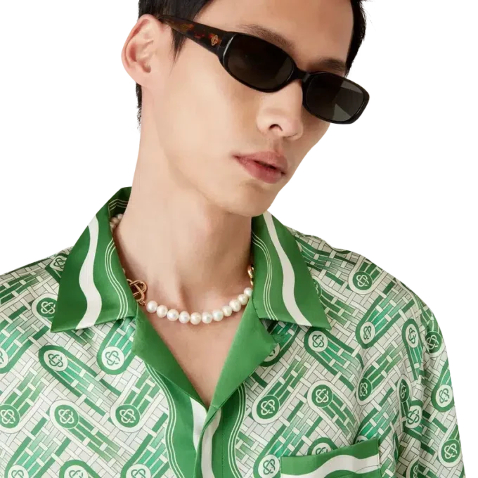 Cămașă din mătase cu mâneci scurte Ping Pong Cămașă din mătase cu mâneci scurte Ping Pong