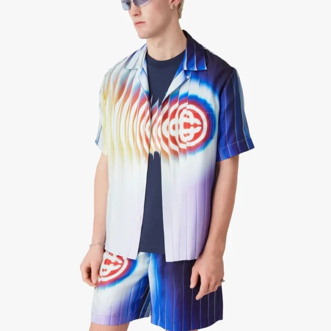 Cămașă din mătase cu mâneci scurte Shockwave