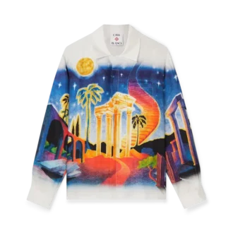 Cămașă din mătase Midnight Acropolis