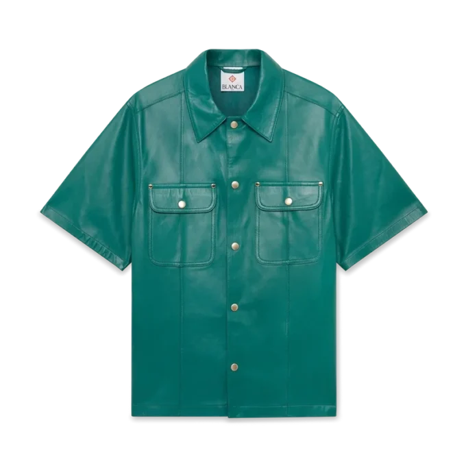 Cămașă din piele cu mâneci scurte
