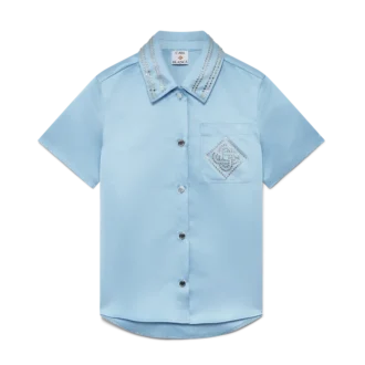 Cămașă din satin cu mâneci scurte