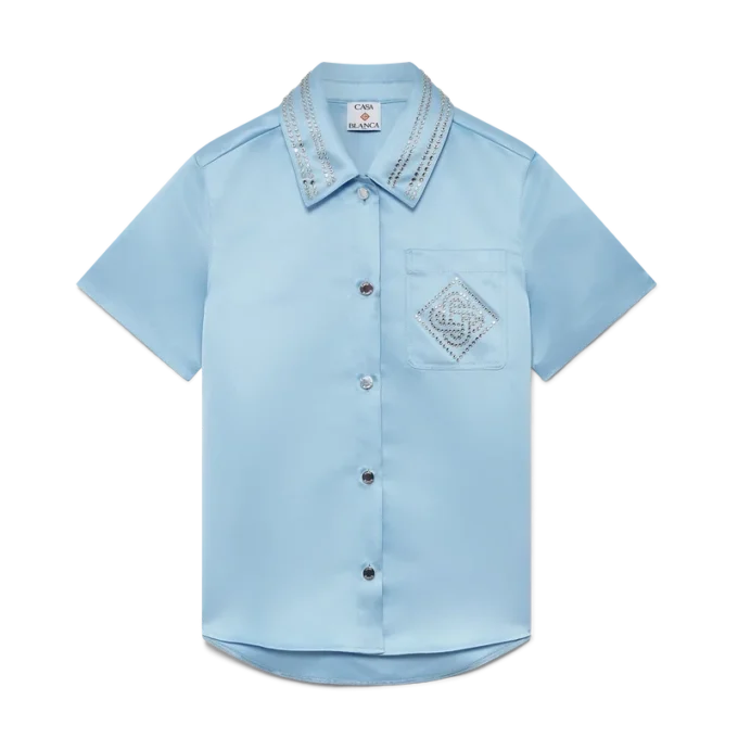 Cămașă din satin cu mâneci scurte