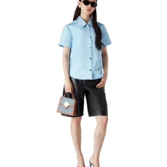 Cămașă din satin cu mâneci scurte