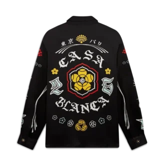 Cămașă din satin de mătase cu mâneci lungi și emblemă