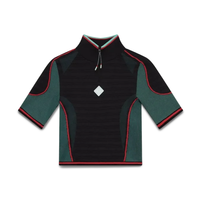 Cămașă fără cusături cu jumătate de fermoar