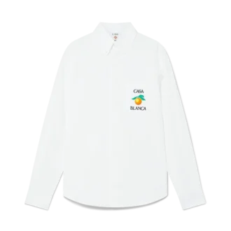 Cămașă Oxford brodată portocalie