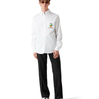 Cămașă Oxford brodată portocalie