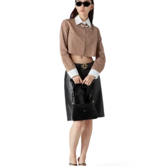 Cămașă scurtă cu mâneci lungi și dungi