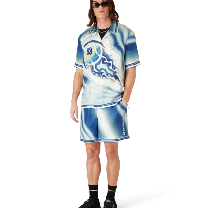 Cămașa din mătase cu mâneci scurte „The Art of the Serve”