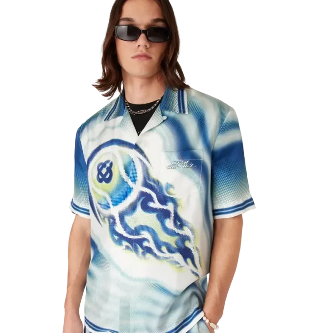 Cămașa din mătase cu mâneci scurte „The Art of the Serve”