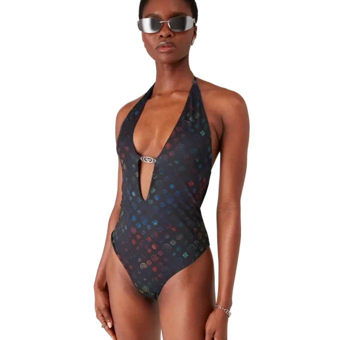 Costum de baie decoltat Monogram