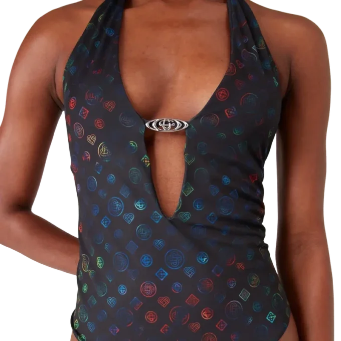 Costum de baie decoltat Monogram