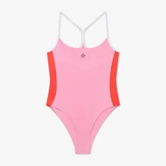 Costum de baie roz cu monogramă