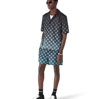 Costume de baie cu pantaloni scurți și monogramă negru degradat