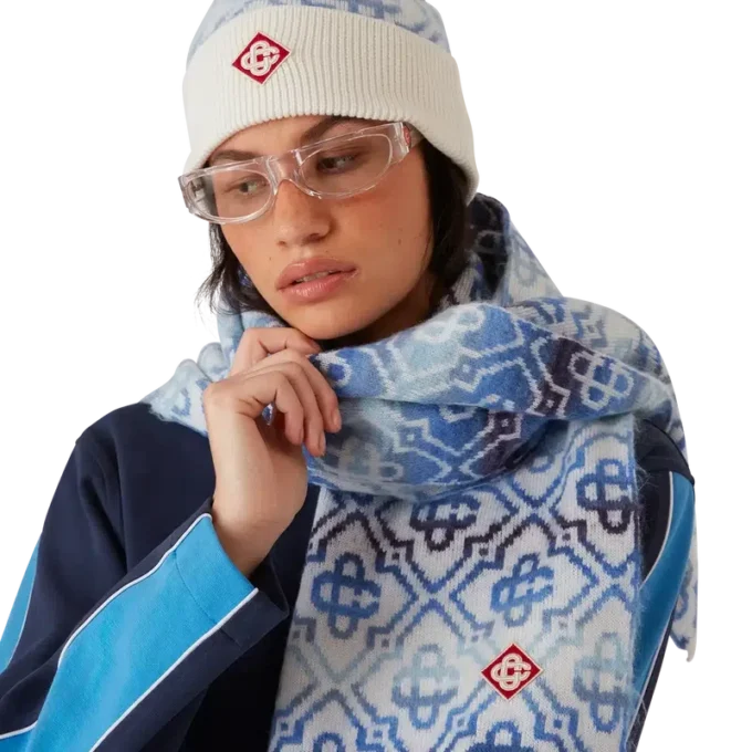 Eșarfă cu monogramă Space Dye Eșarfă cu monogramă Space Dye