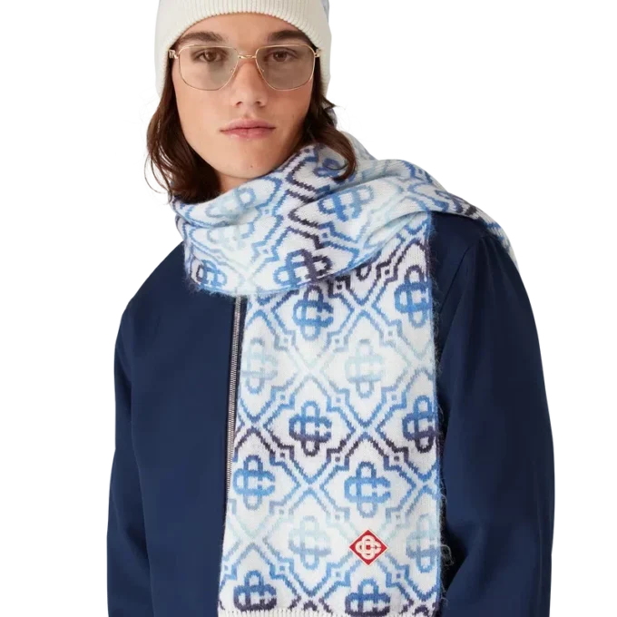 Eșarfă cu monogramă Space Dye Eșarfă cu monogramă Space Dye