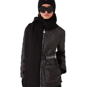 Eșarfă de schi din lână cu nervuri