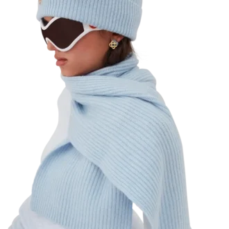 Eșarfă de schi din lână cu nervuri
