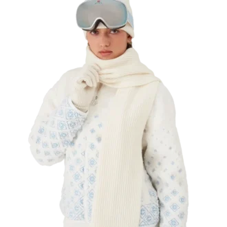 Eșarfă de schi din lână cu nervuri