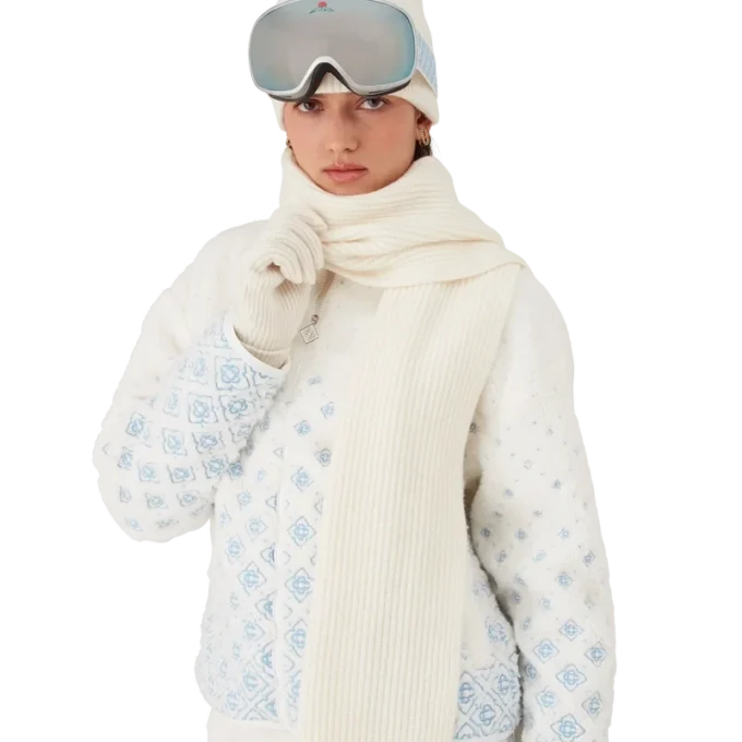 Eșarfă de schi din lână cu nervuri