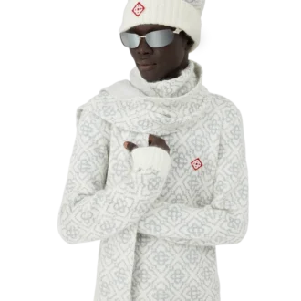 Eșarfă de schi din mohair cu monogramă