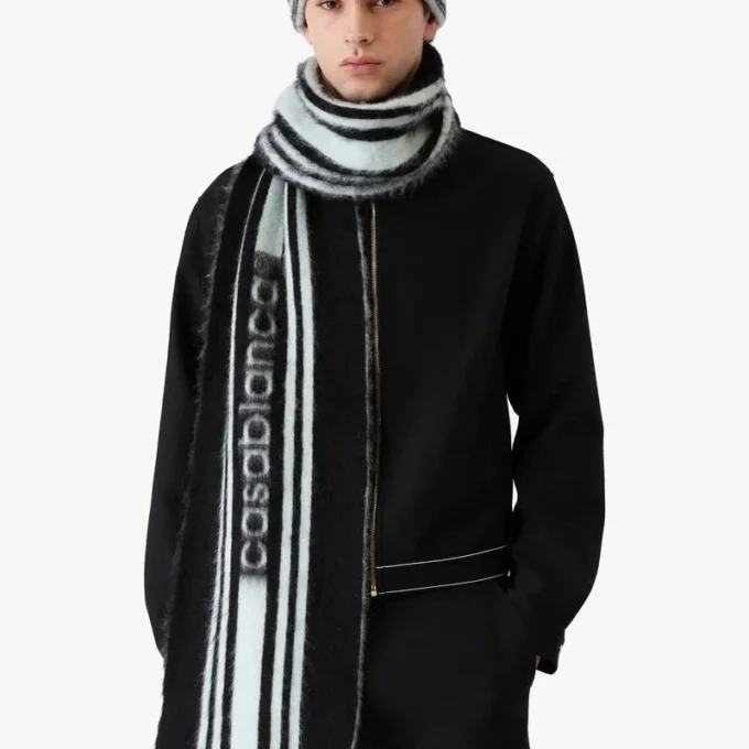 Eșarfă din mohair cu dungi