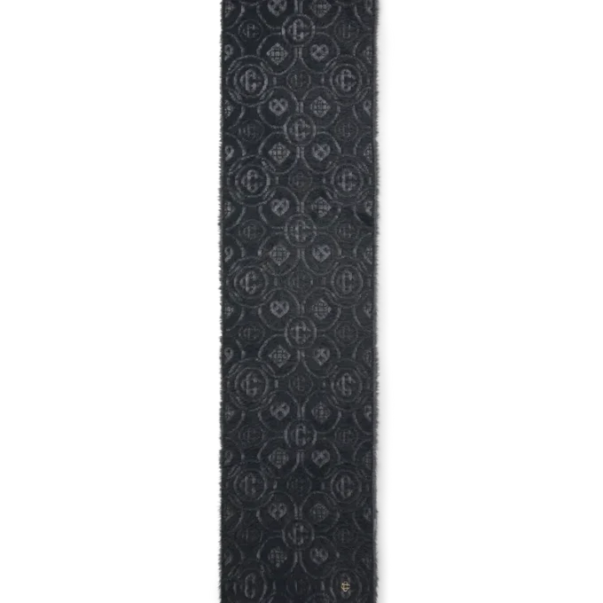 Eșarfă pufoasă din mohair cu monogramă