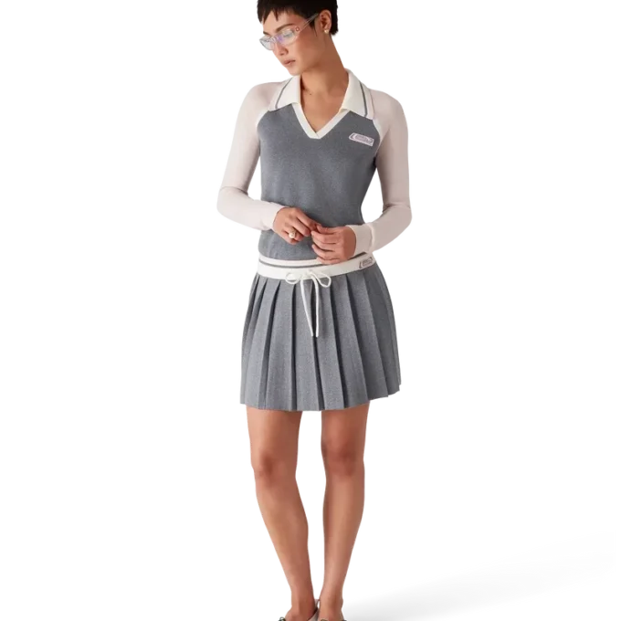 Fustă de tenis din tricot merino Fustă de tenis din tricot merino