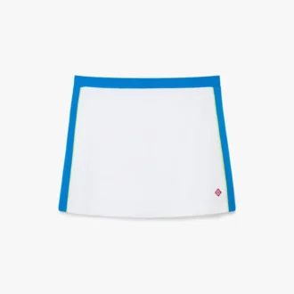 Fustă mini din piqué alb și albastru