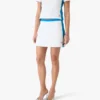 Fustă mini din piqué alb și albastru
