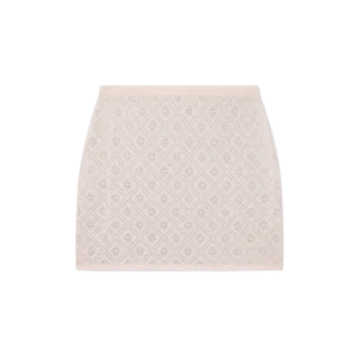 Fustă mini din tricot cu monogramă din cristal Fustă mini din tricot cu monogramă din cristal