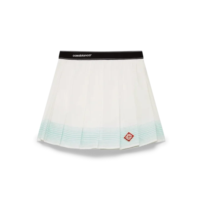 Fustă mini plisată cu dungi