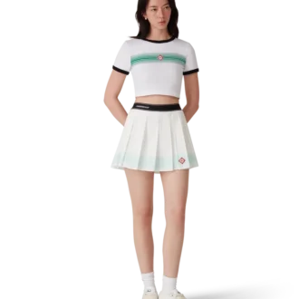 Fustă mini plisată cu dungi Fustă mini plisată cu dungi