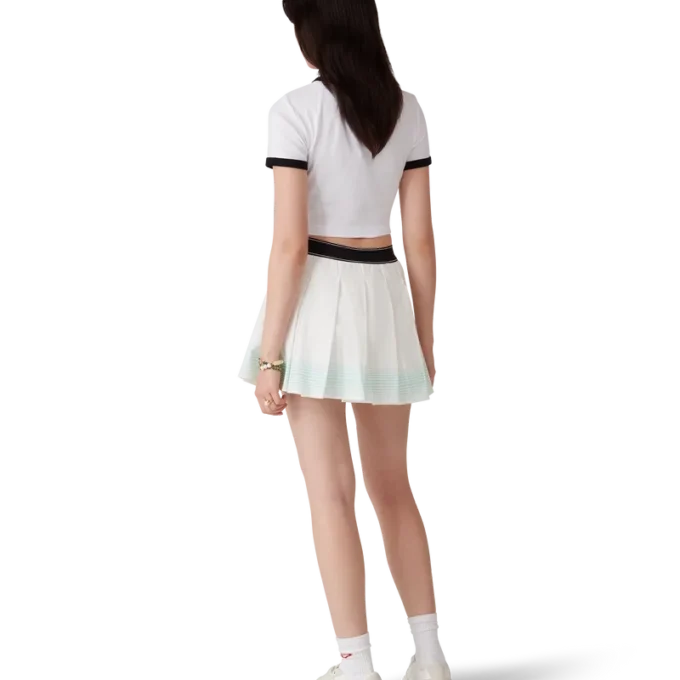 Fustă mini plisată cu dungi