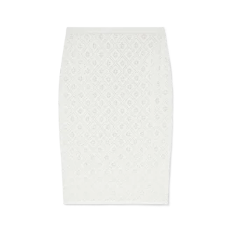 Fustă tricotată cu monogramă din cristal Fustă tricotată cu monogramă din cristal