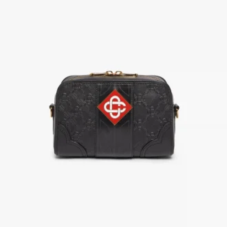 Geantă de umăr cu monogramă neagră