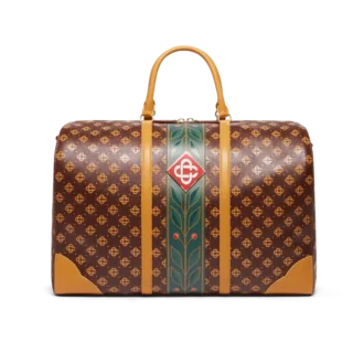 Geantă de weekend maro cu monogramă