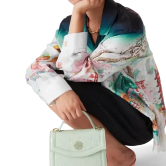 Geantă Mini Jeanne cu monogramă Mint în relief