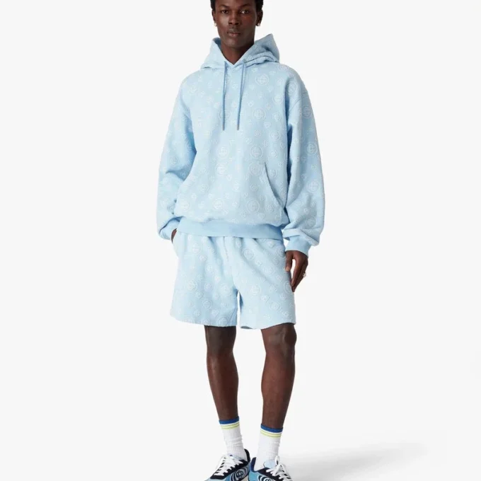 Hanorac cu glugă și monogramă aplicată