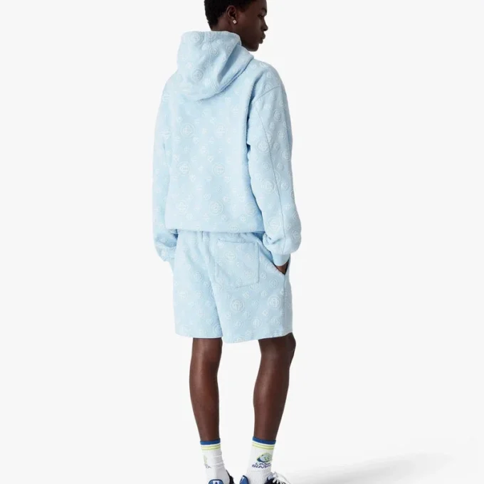 Hanorac cu glugă și monogramă aplicată